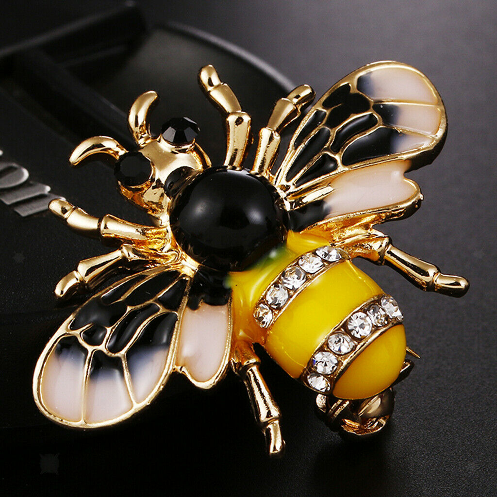 Rhinestone Crystal Brooch, Bee Flying Insect Fashion Jewelry