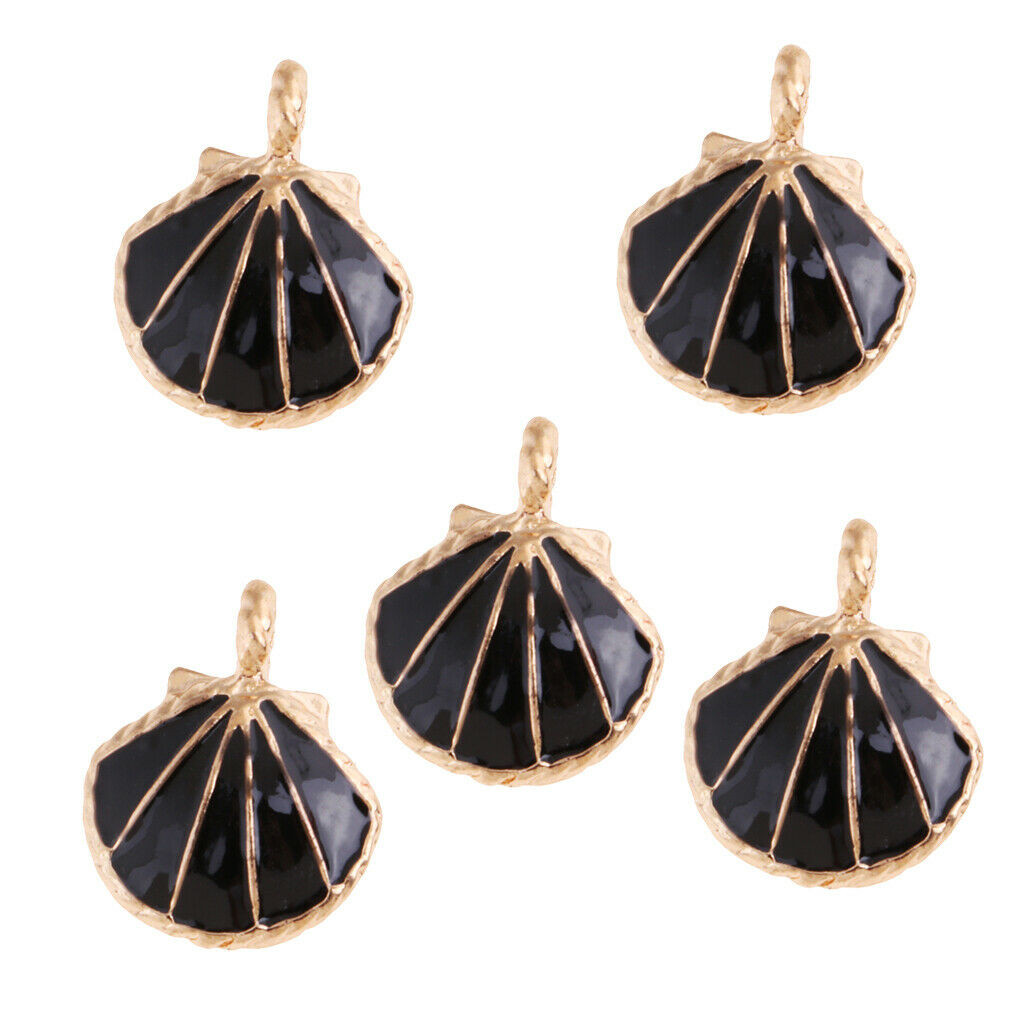 5PCS/Lot Alloy Shell Mobile Necklace Pendant Jewelry DIY Decor Black
