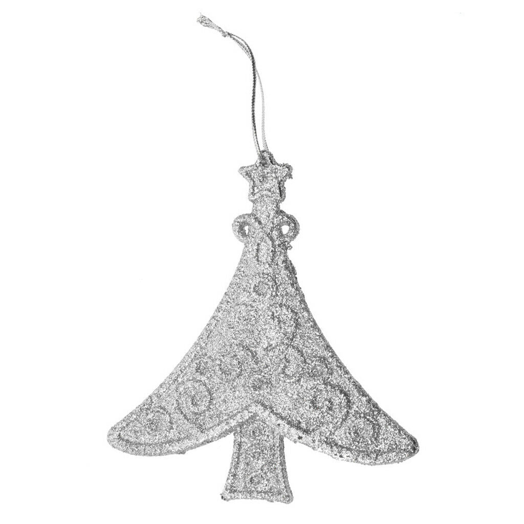 10pcs Glitter Tree Shape Christmas Tree Hanging Decoration