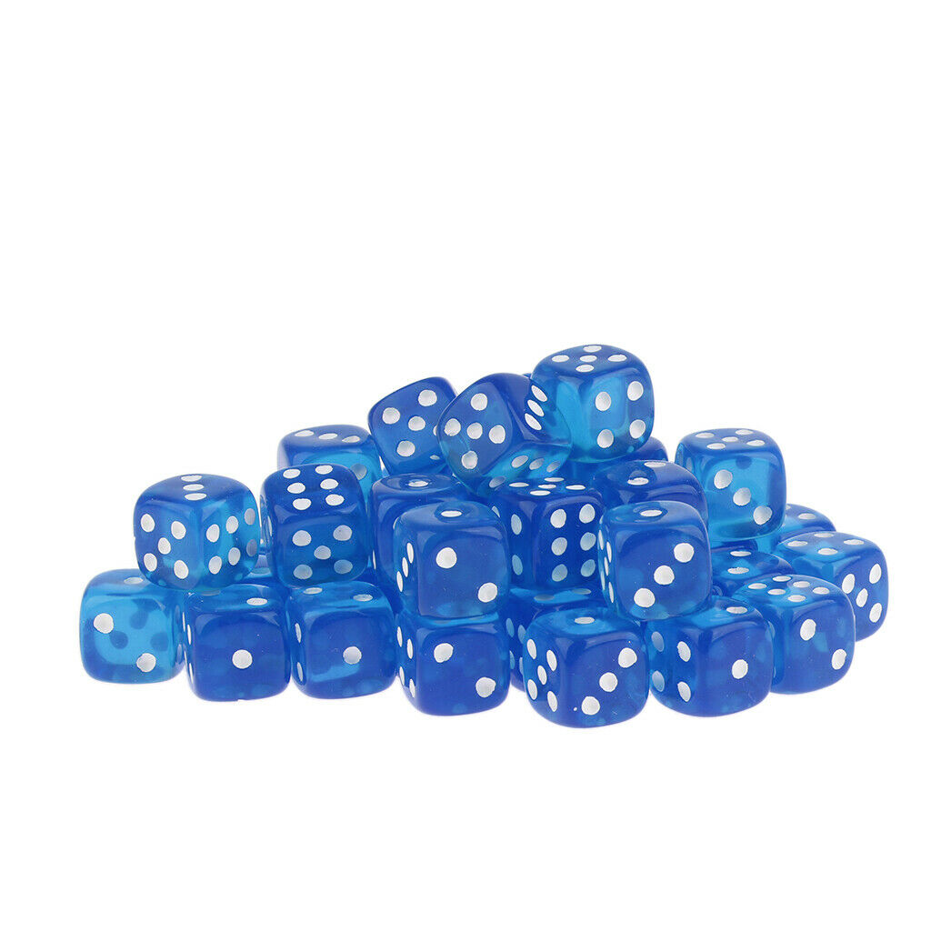 50pcs Acrylic D6 Six Sided Game Dice D&D TRPG Game Toys