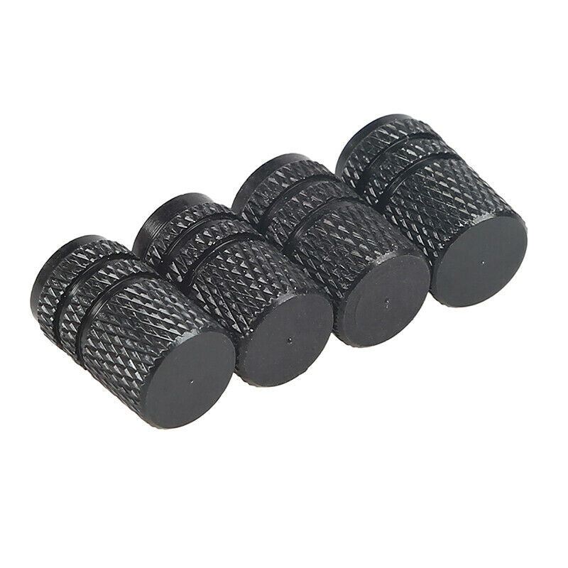 4pcs/set Black Aluminum Alloy Tires Stem Caps Dust Covers Universal For Most Car
