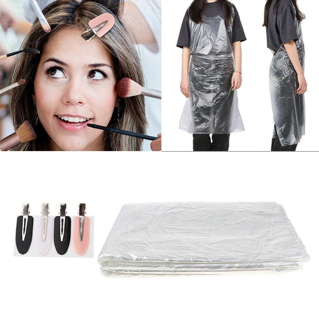 50x Hair Cutting Cape Barber Hairdressing Cloth with 4x Hair Clips Styling