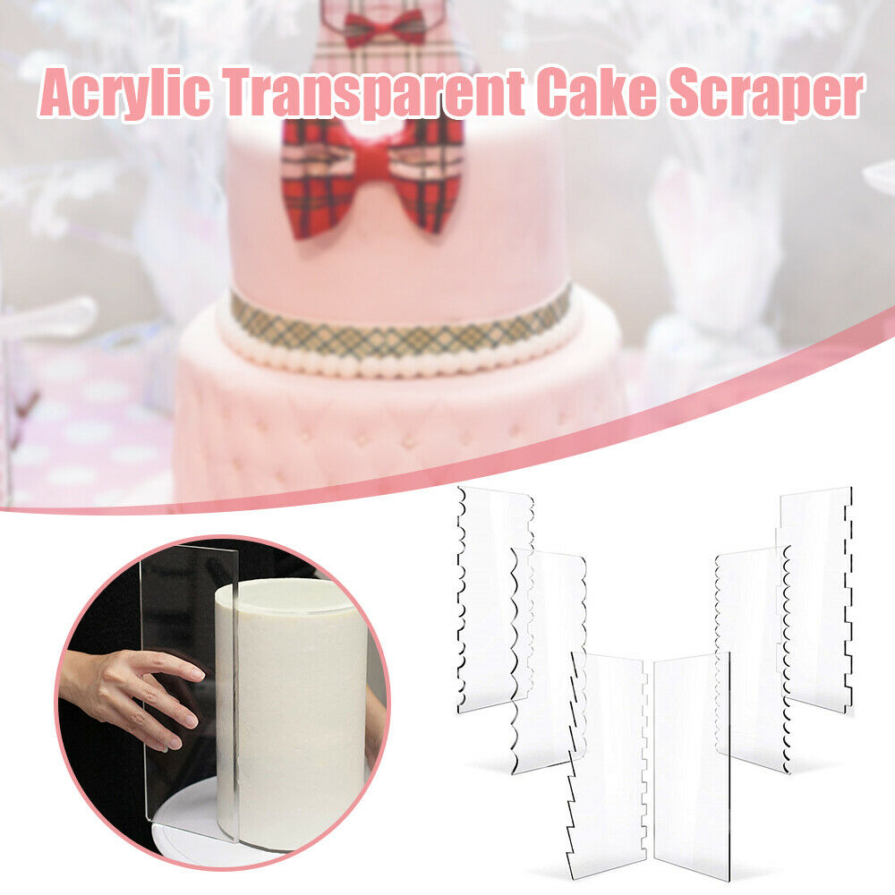 6 PCS Acrylic Cake Scraper Edge Smoother Tools Transparent Contour Comb  Baking
