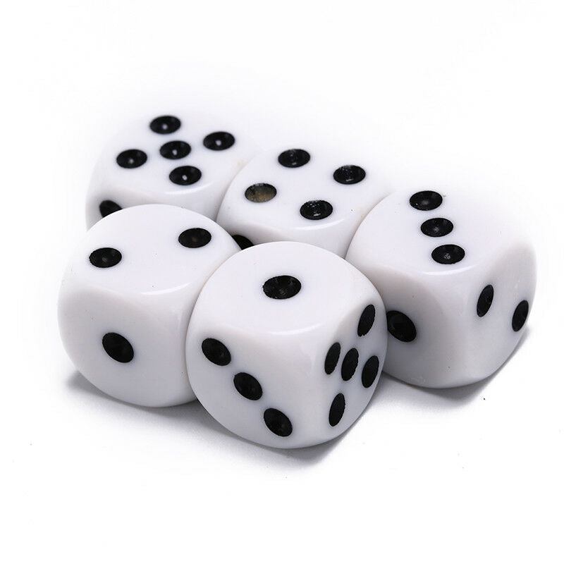 5pcs 16mm drinking dice acrylic white round corner hexahedron dice club parE DD