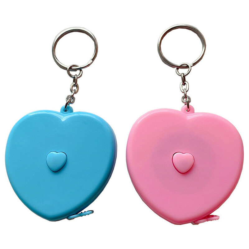 Keychain Portable Retractable Ruler Heart-shaped Tape Measure 1.CIB Pb