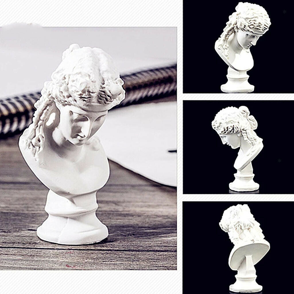 10pcs Mini Greek Bust Sculptures Drawing Sketch Plaster Cast Statues White