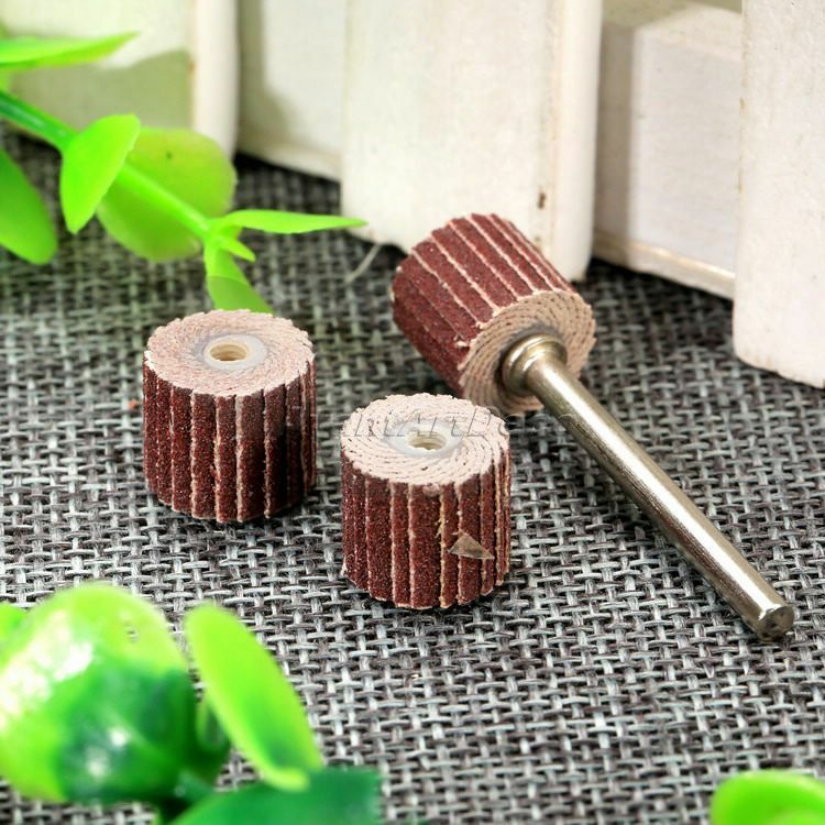 10X Sandpaper Flap Wheel Head Disc 1/8" Shank Rod Polishing 240 Grit Rotary Tool