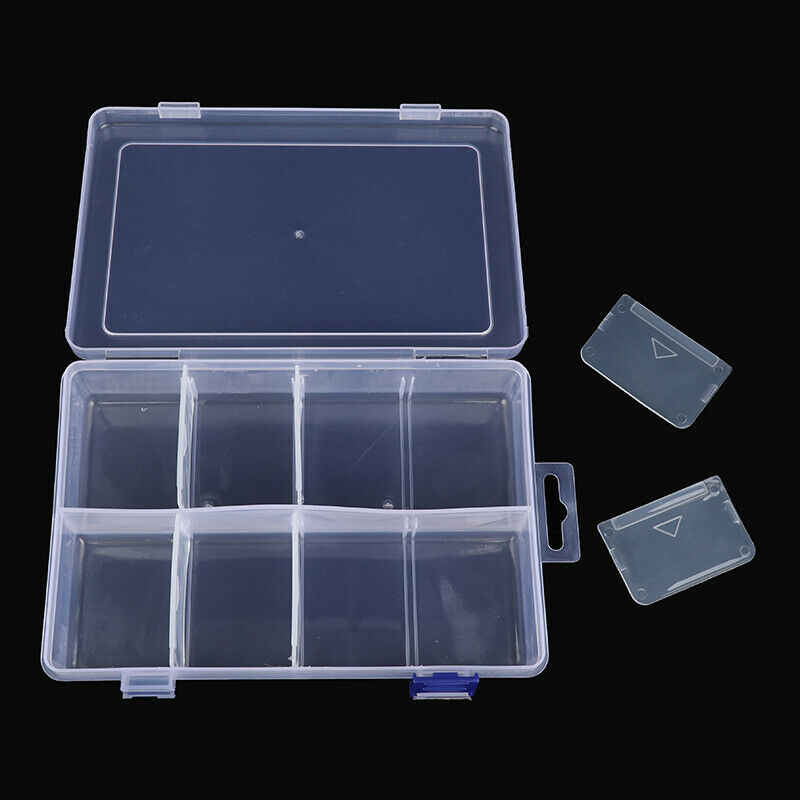 8 Compartment Plastic Storage Box Jewellery Earring Beads Case ContainerJ SJ