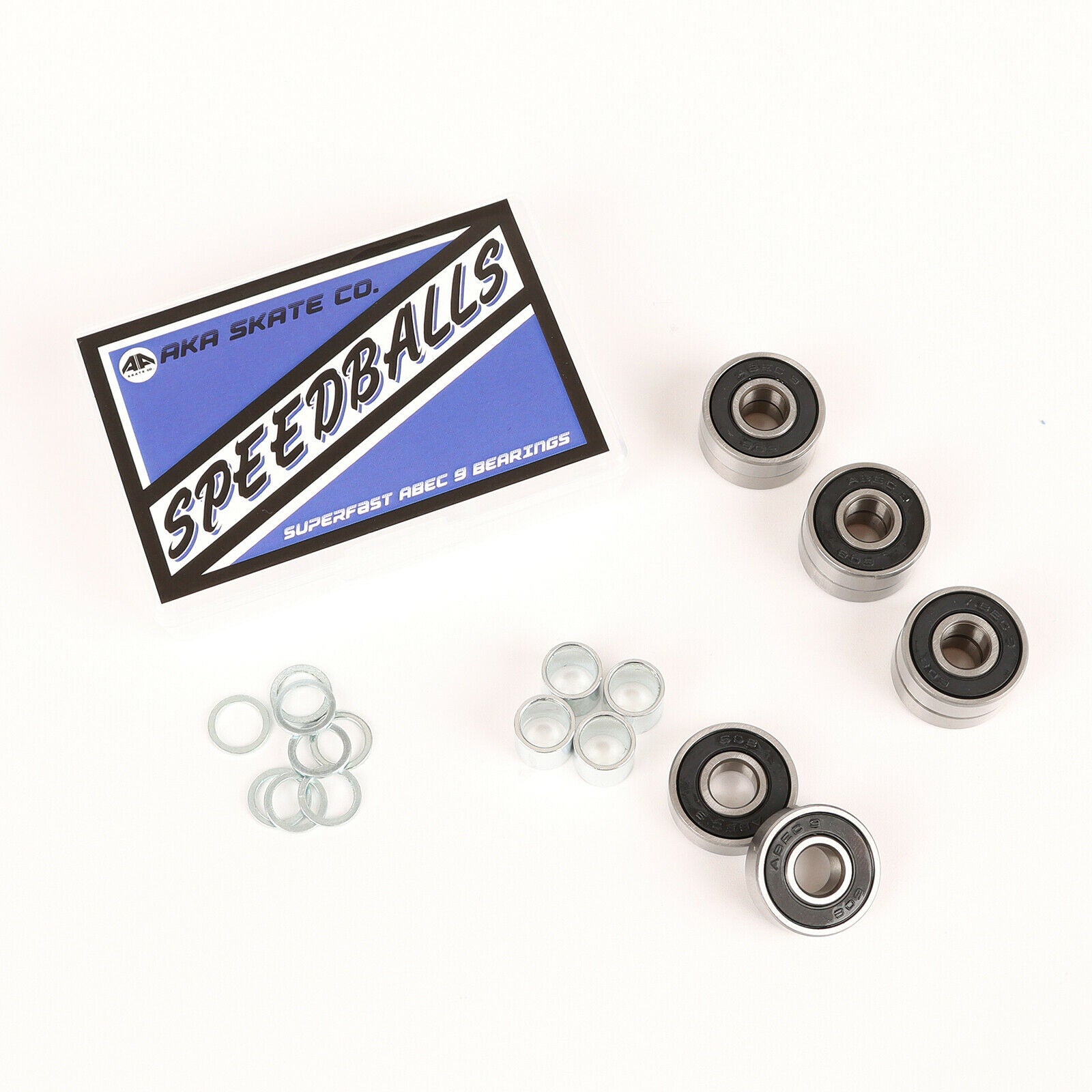 8x Deluxe Skateboard Bearing Ball Bearings Washer Parts w/ Storage Case