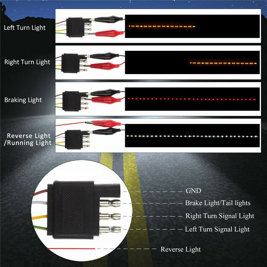 60" LED STRIP TAILGATE LIGHT BAR REVERSE BRAKE SIGNAL 3 Colors for Pickup Truck