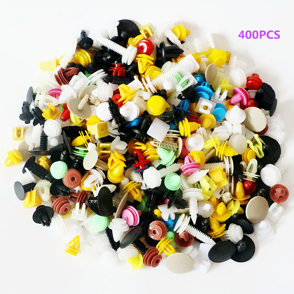 400pc Mixed Car Fastener Auto Fender Door Panel Trim Bumper Retainer Rivet Clips