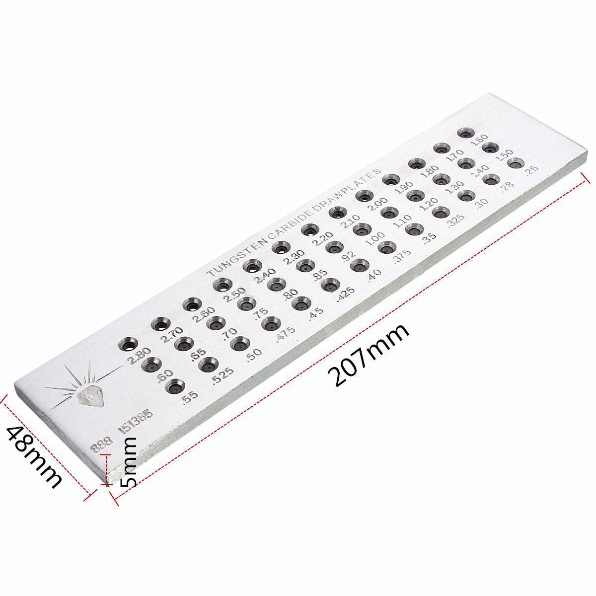 39 Holes Tungsten Carbide Wire Drawplate for Jewelry Making Round 0.26-2.80mm