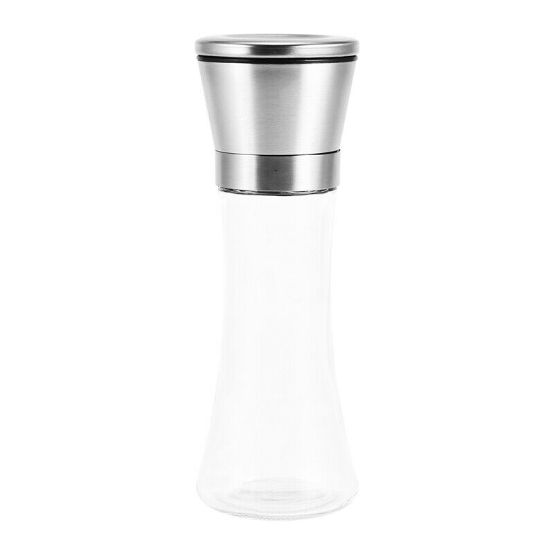 Premium Stainless Steel Salt and Pepper Grinder Set With Stand - Tall Salt andB1