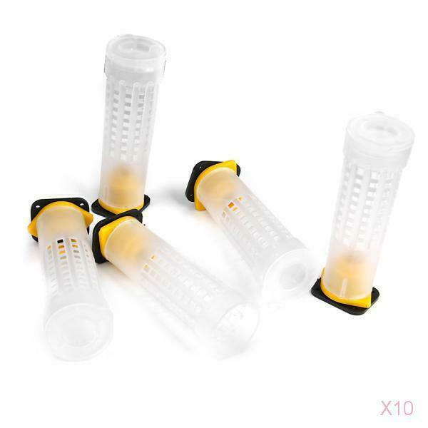 50 Pieces Beekeeping Queen Bee Hair Roller Cage Cell Cup Holder Cell Fixture,