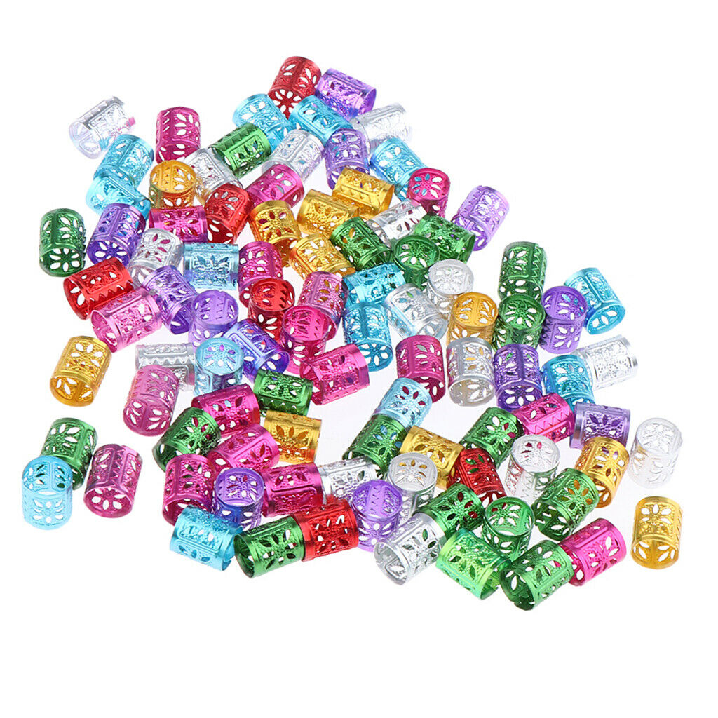 100pcs Dreadlock Hair Beads Pins Rings Cuff Clip Hair Decor