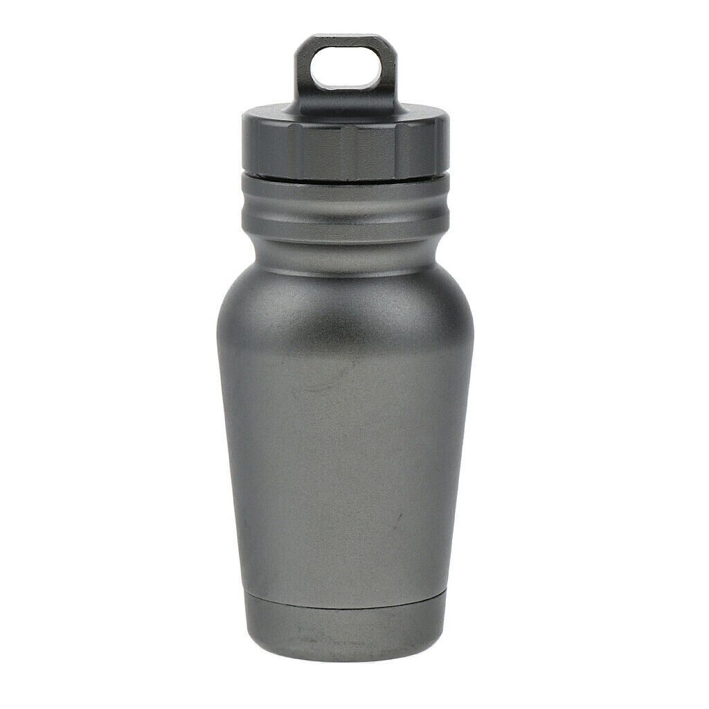 Outdoor Storage Container Case Pill Box Key Ring Carry Cash Capsule Gray