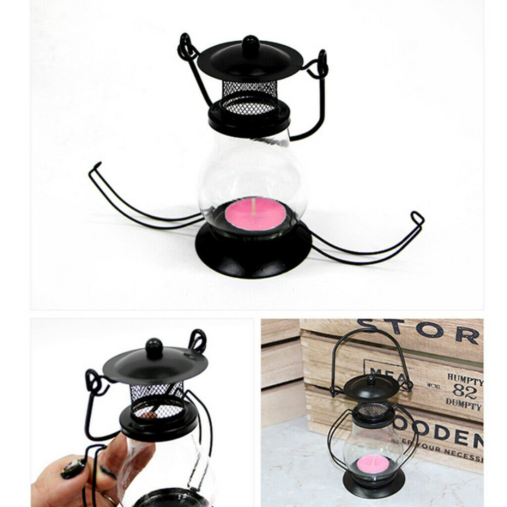 Camping Tent Lantern Portable Working Lamp Iron for Multi Purpose Use Black