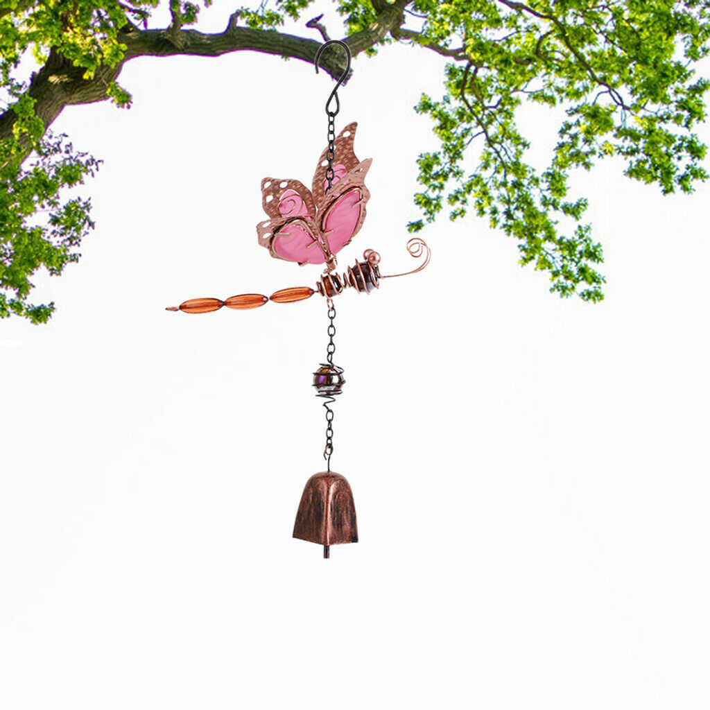 Wind Chime with Luminous Wall Hanging Home Garden Decor Pink Bell