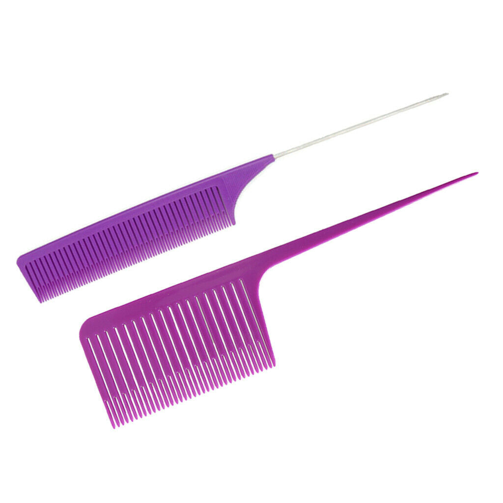 2x New Fine&Wide Sectioning Weave Highlighting Foiling Hair Combs Comb Brush