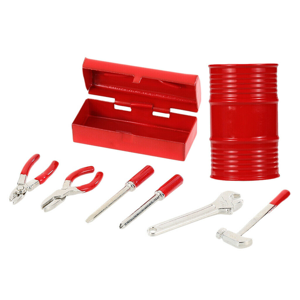 1/10 RC Cars Oil Gas Drum Tank Container + Hand Tool Set for RC4WD D90 D110