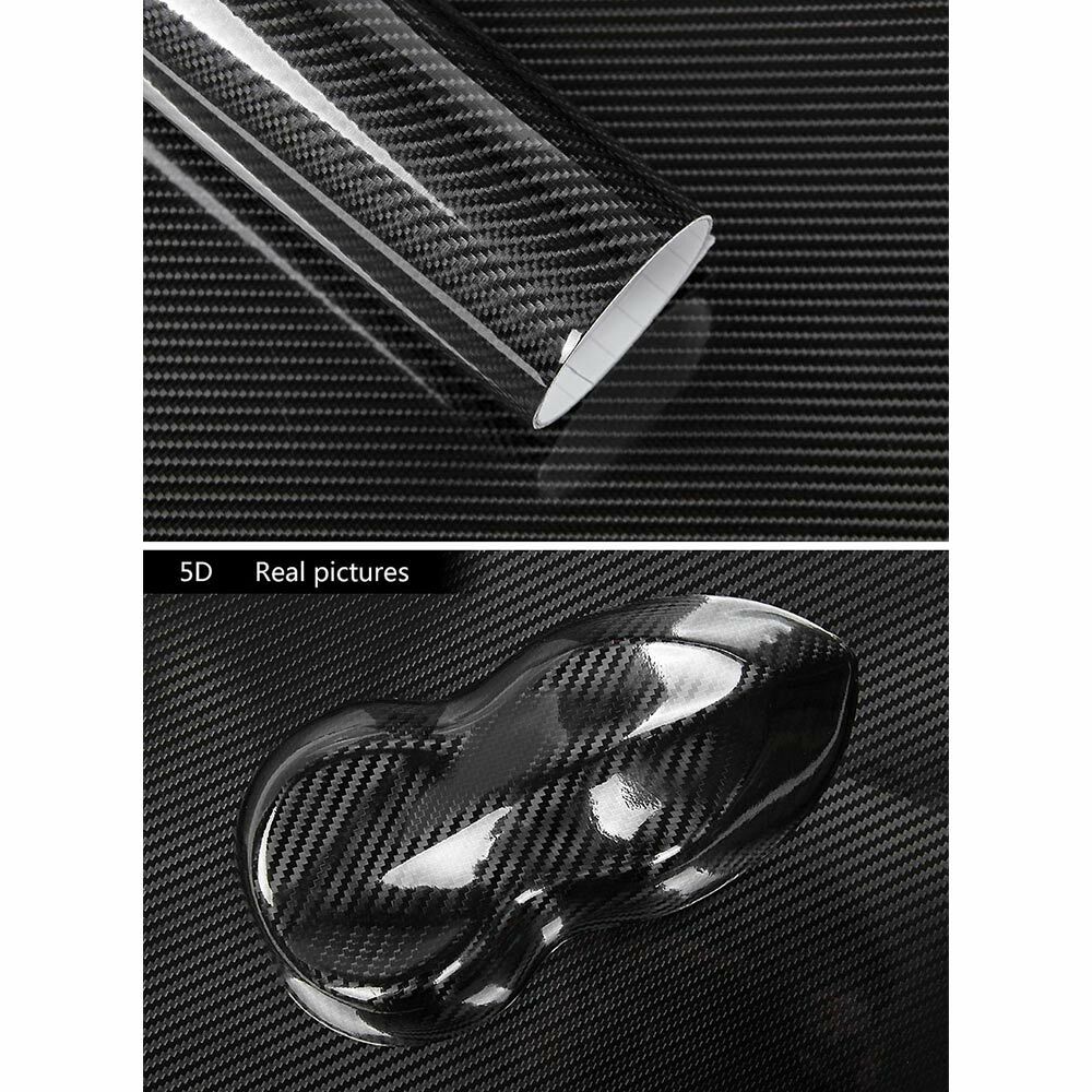 5D Auto Accessories Glossy Carbon Fiber Vinyl Film Car Interior Wrap Stickers