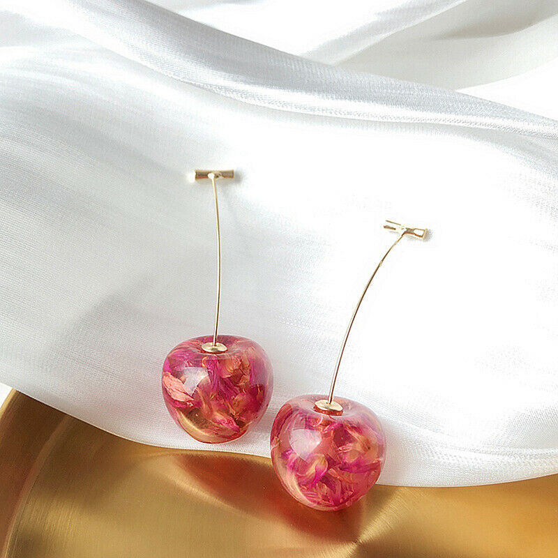 2021 Fashion Women Earrings Contracted Sweet Cherry Modelling Long Earrings