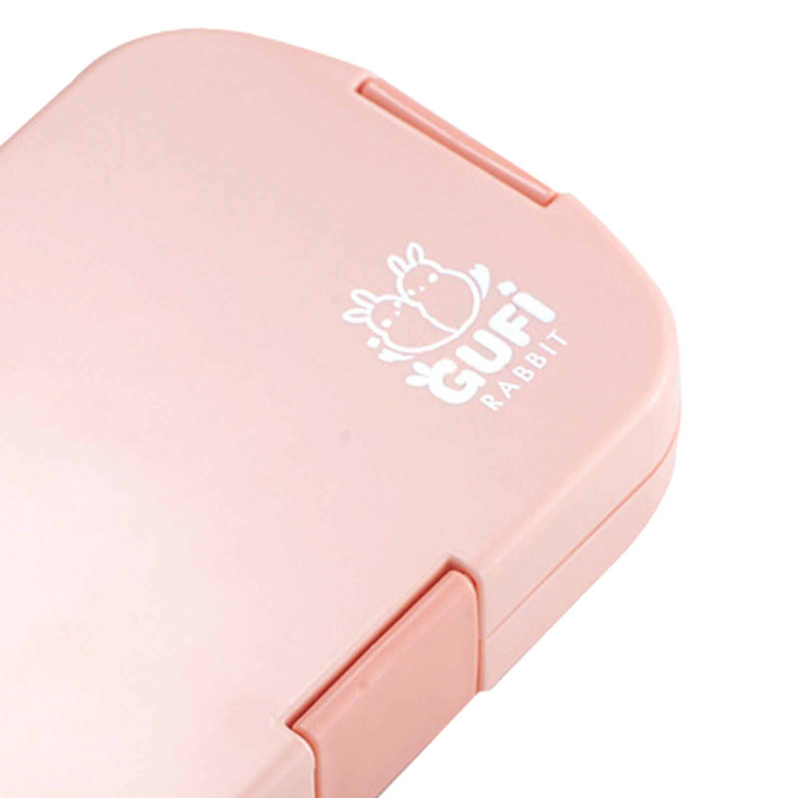 Portable ABS Kids Bento Box Outdoor Lunch Box 6 Grid Food Containers School Pink