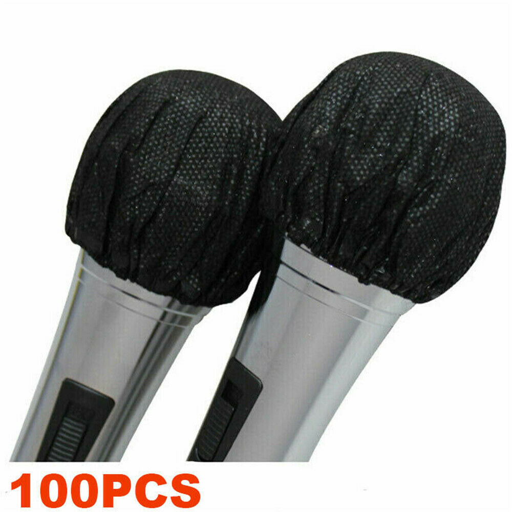 100Pcs Disposable Microphone Cover Non-Woven Protective Caps For Karaoke