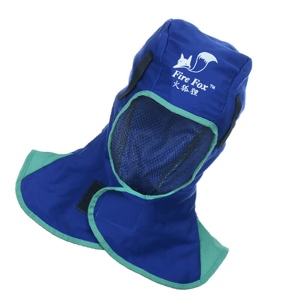 2 Pcs Flame Retardant Safety Helmet Welding Neck Head Protective Hood - Blue