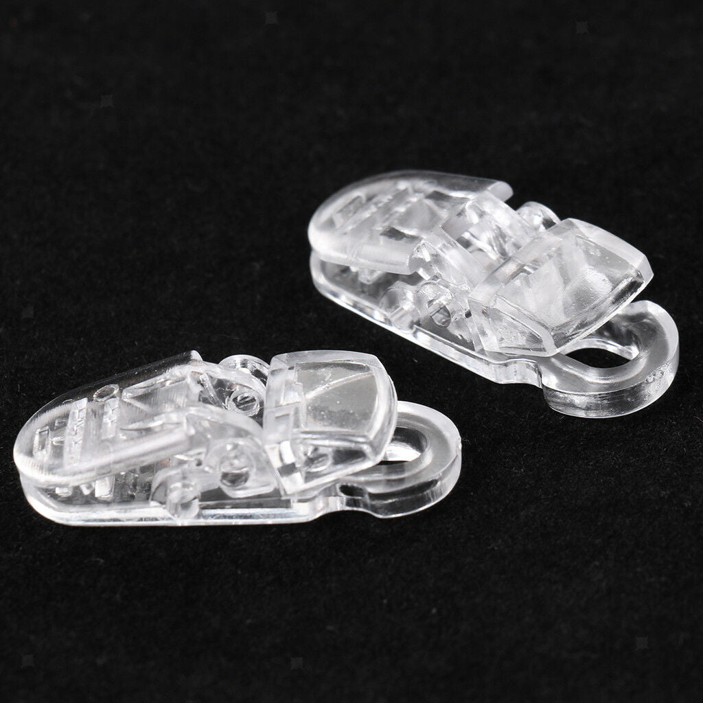 10Pcs Clear Plastic Dummy Badge Clips Suspender Soother Pacifier Holders