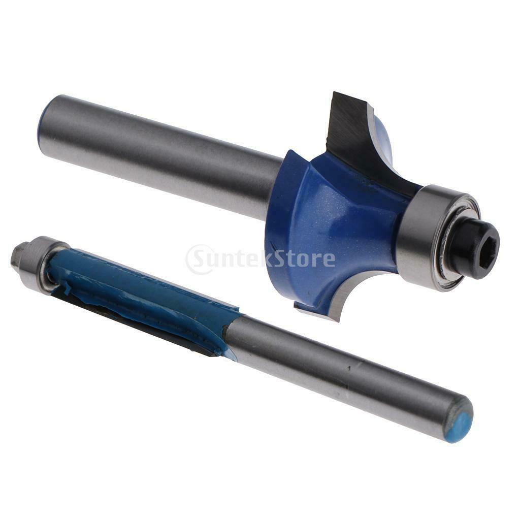 2pcs Woodworking Tools 1/4 And 6mm Shank Round Beading Edging Router Bit
