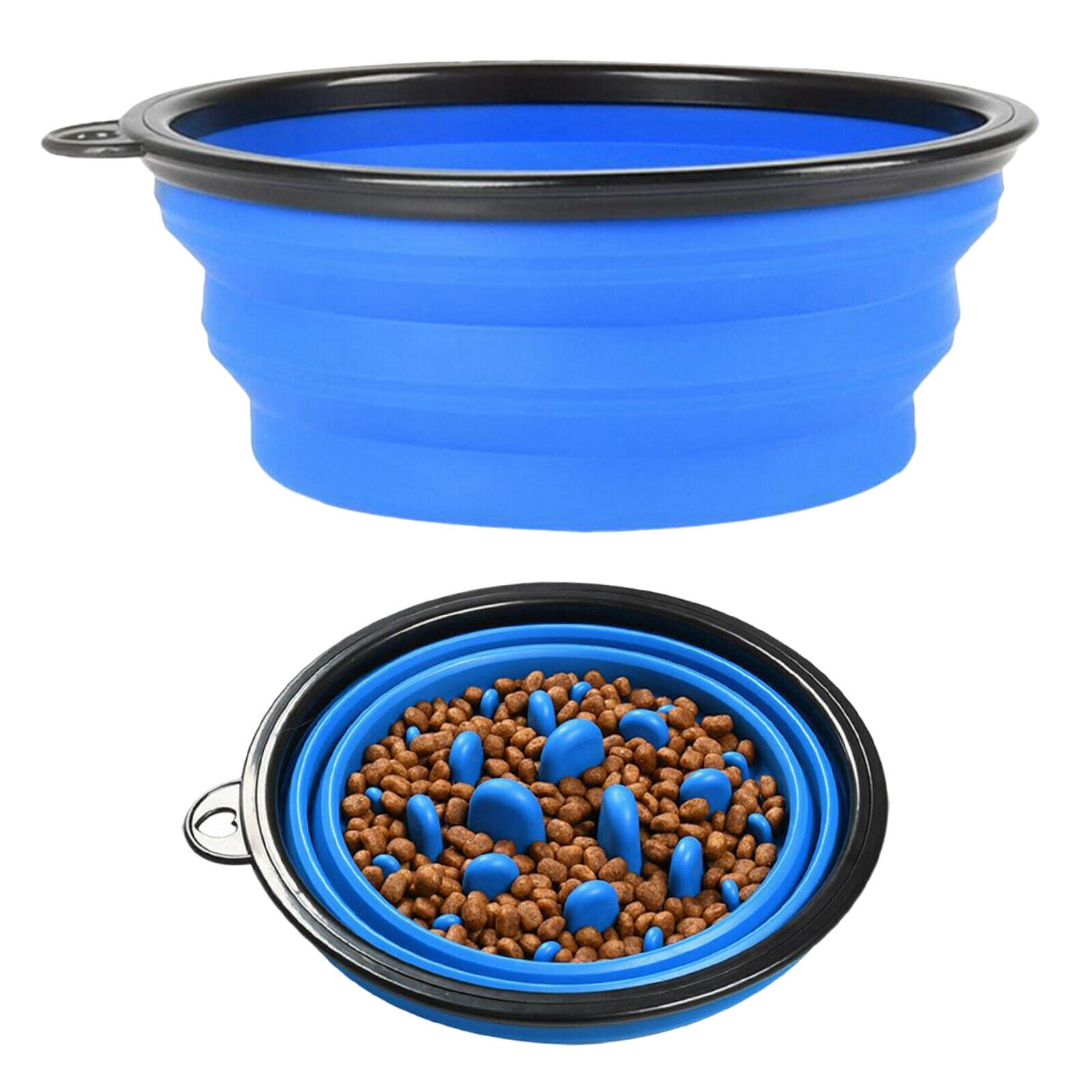 Dog Slow Feeder Bowl Travel Water Bowl Bloat Prevent Anti Gulping Blue