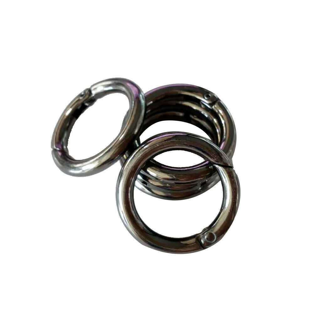 10Pcs Alloy Round Push Gate Snap Open Hooks Spring  Carabiner Camping