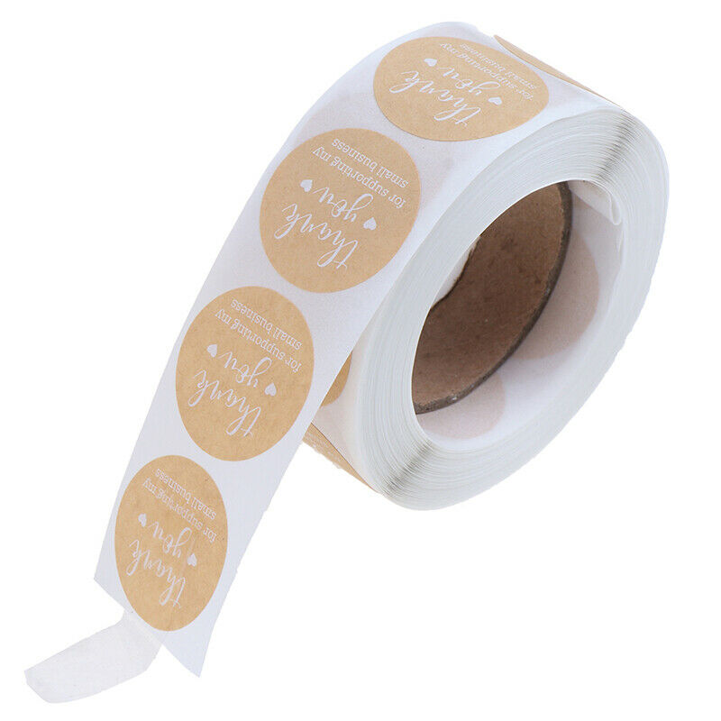 500pcs Thank You for Supporting My Business Kraft StickersRound Labels St.l8