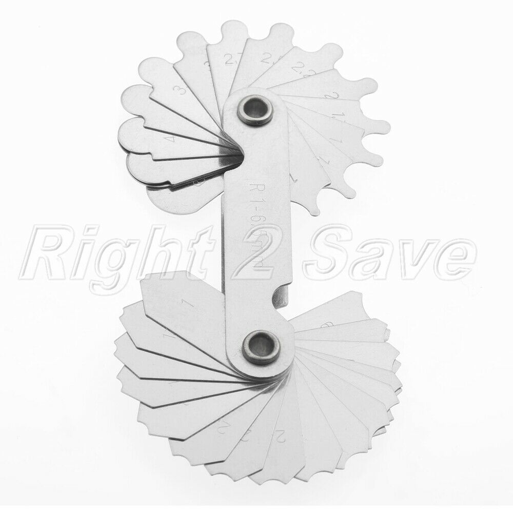 Folding 32 Blades R1-6.5mm Radius Gauge Gage Metalworking Measure Measuring Tool