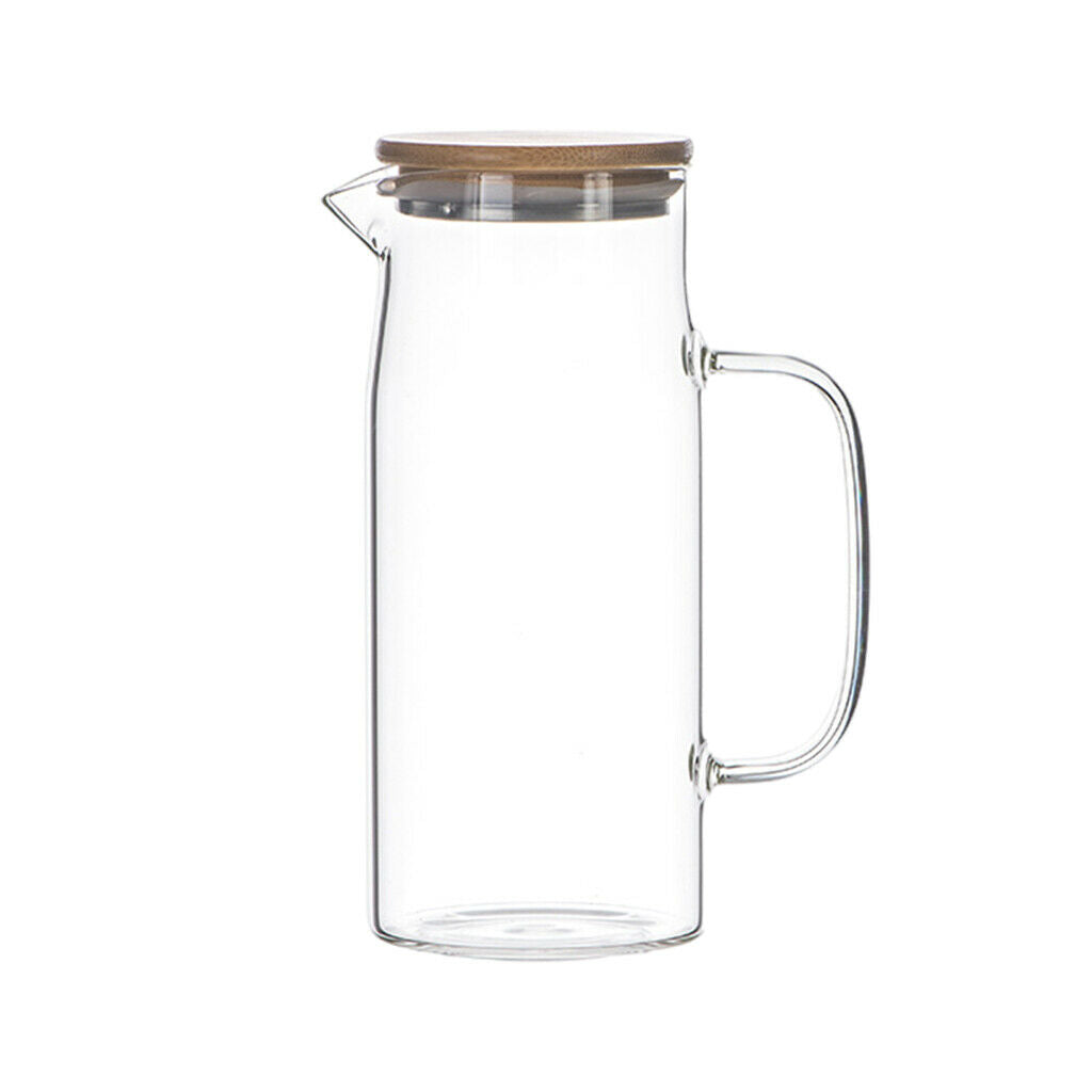 Glass Kettle with Lid for Water Iced Tea Milk Coffee Juice Serving 20x8cm A