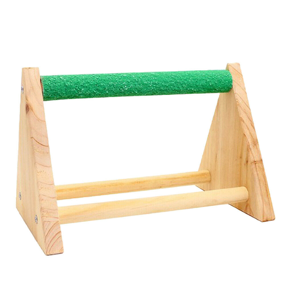 Wood Pet Birds Parrots Perch Tabletop Bird Stand for Macaws Chicken Hens