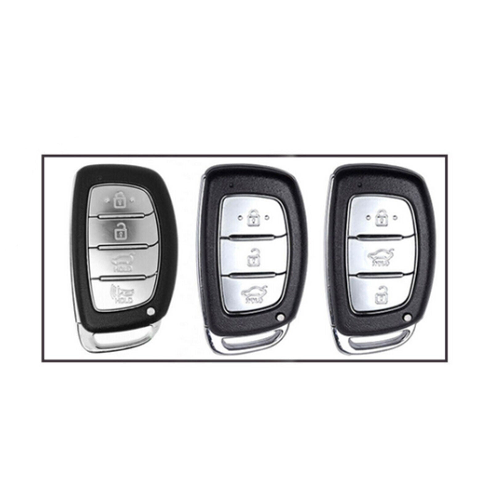 For Hyundai Elantra Sonata Santa Fe Accent Black TPU Smart Key Fob Cover Case