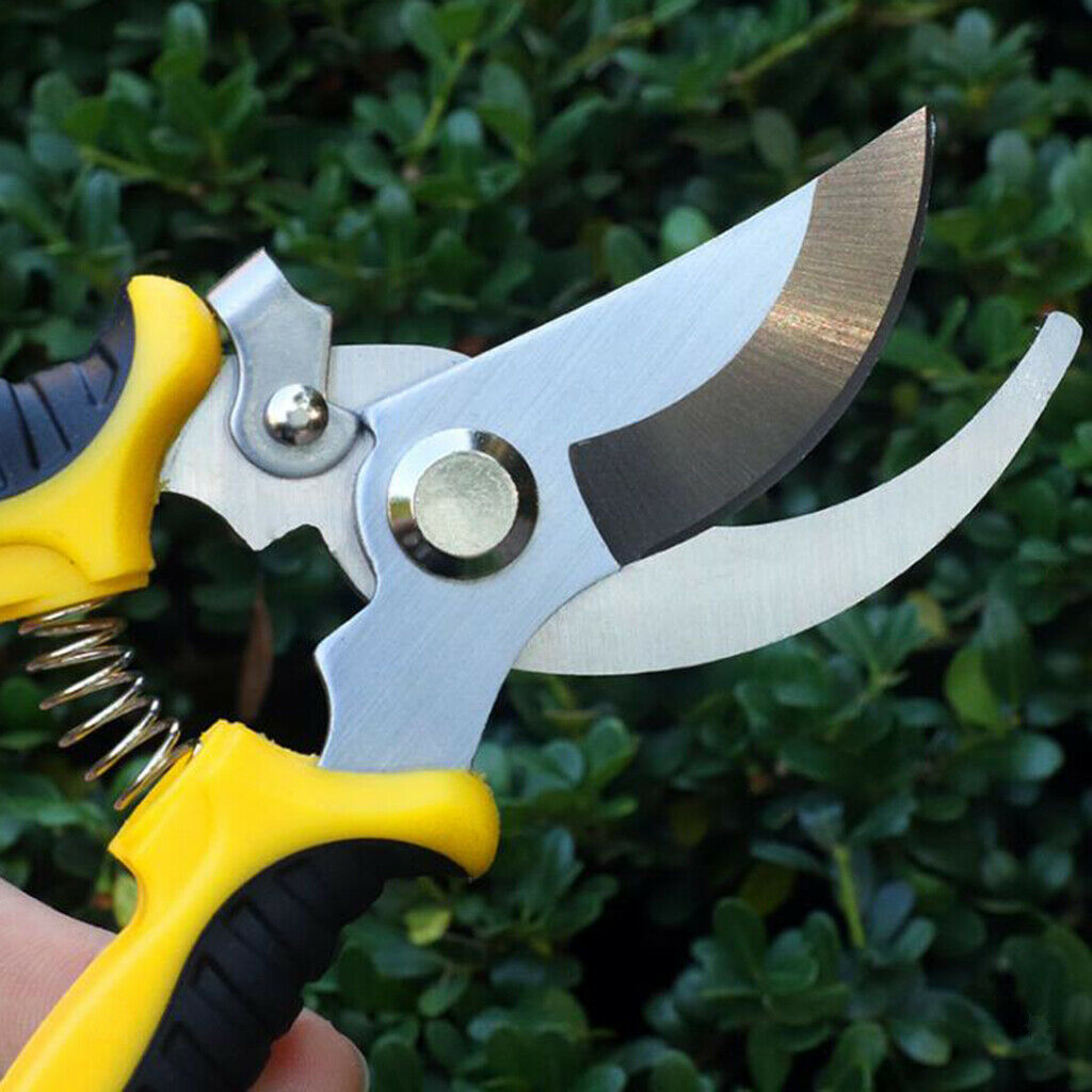 Pruning Shears Steel Gardening Hand Pruner for Comfortable Trimming Yellow