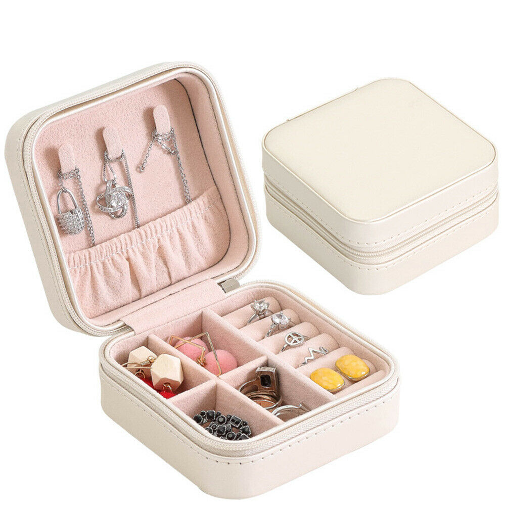 Leather Box Organizer Portable Travel Jewellery Case Ornament Case Storage HN US
