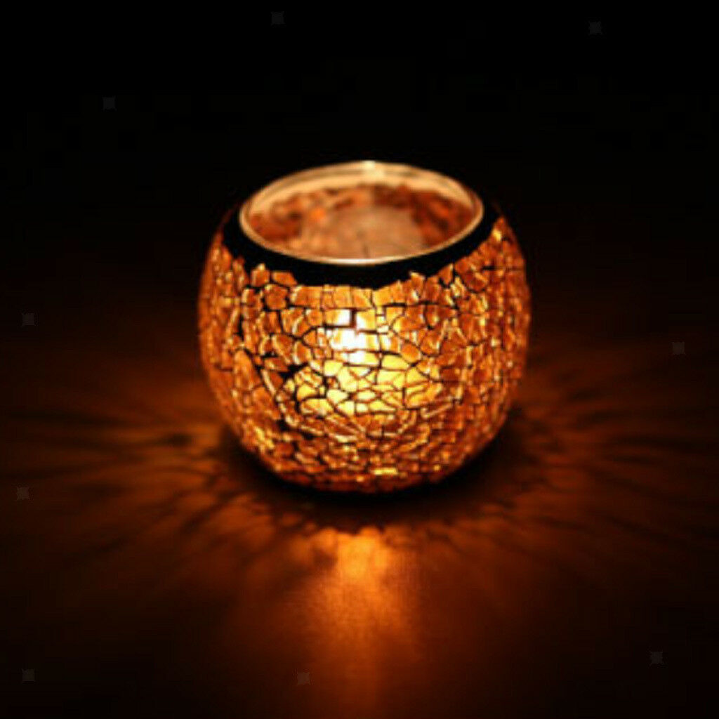 Moroccan Mosaic Glass Candle Tea Light Holder Candelabra Candlestick 3'' #9