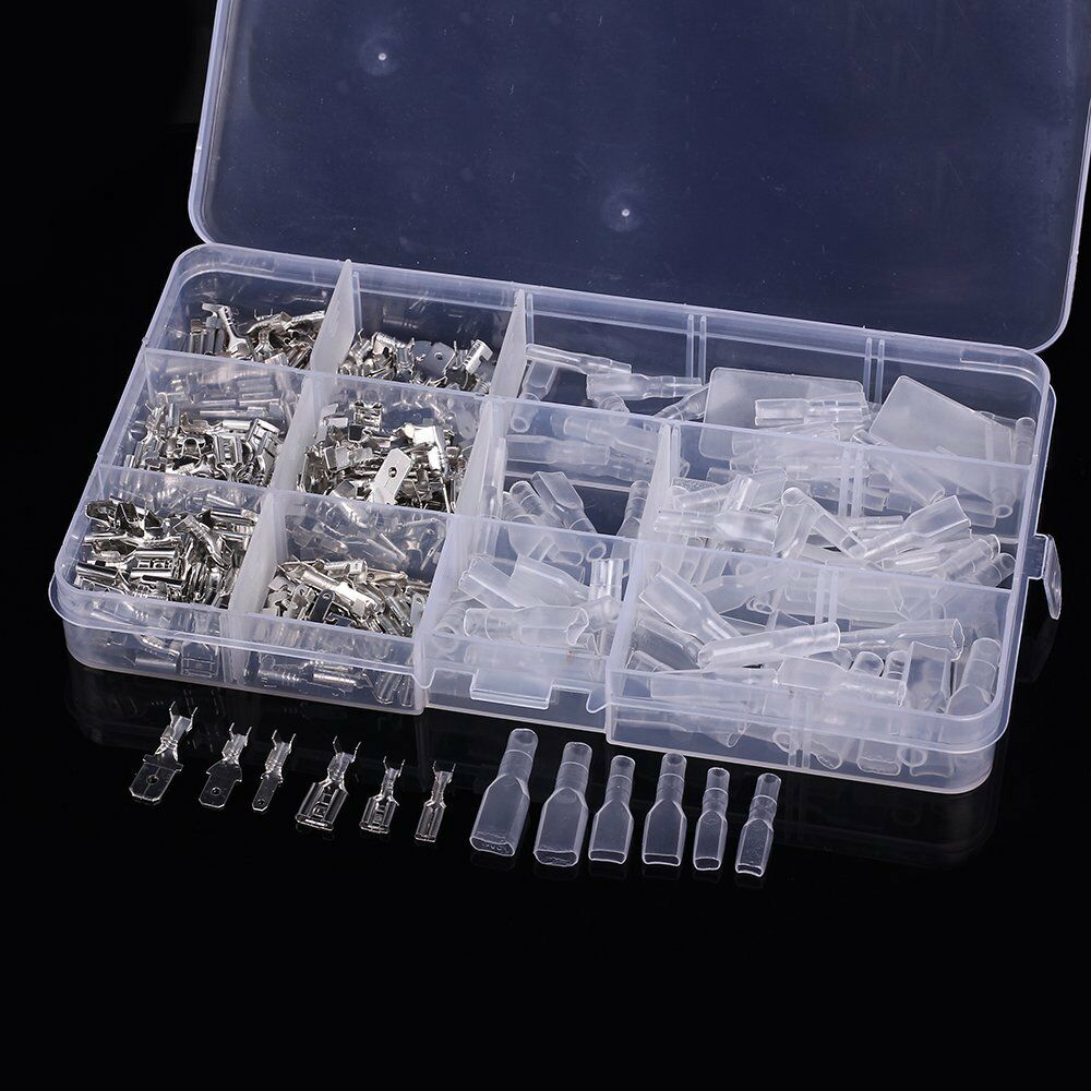 270pc Assorted 2.8mm 4.8mm 6.3mm Male Female Spade Connector Wire Crimp Terminal