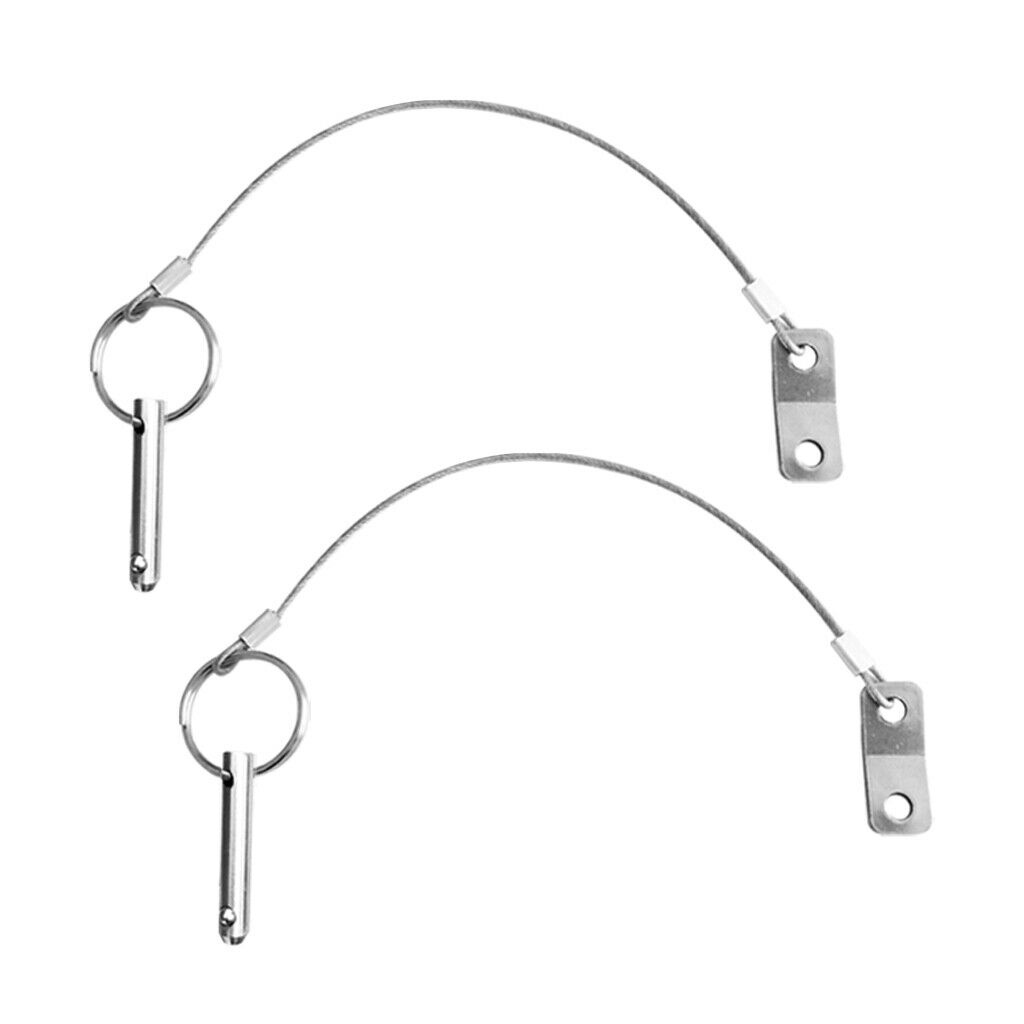 2x Quick Release Pin 1/4" w/ Lanyard Marine 316 Stainless Steel - Bimini Top