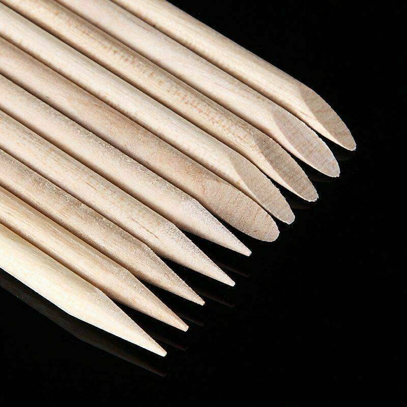 100PCS Cuticle Pusher Remover Pedicure Wood Sticks Nail Art DIY Manicure Tools