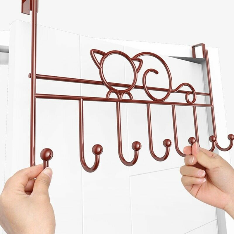 7-Hook over Door Hanger Iron Art Bag Clothes Key Scarf Hanging Holder BathroZ6C9