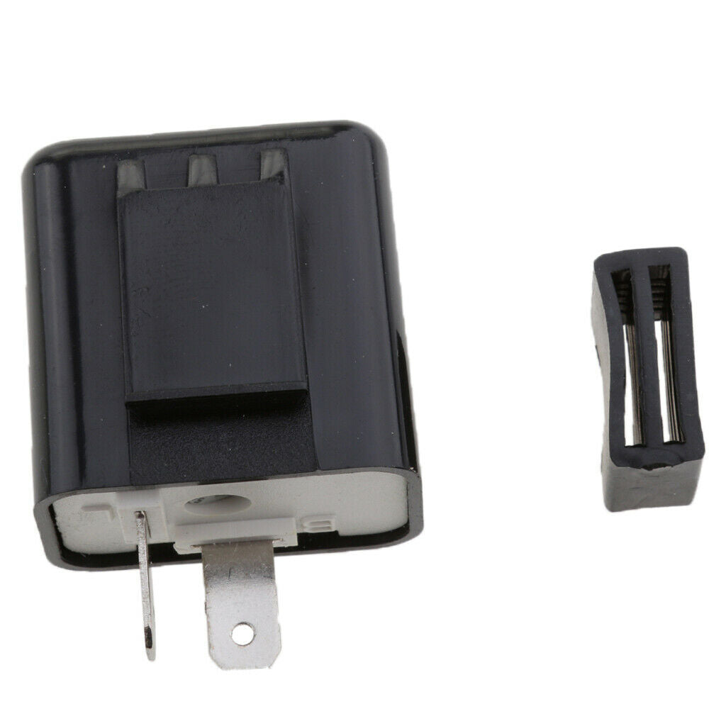 DC 12V Motorcycle Adjustable LED Indicator Electronic Flasher Relay - Black