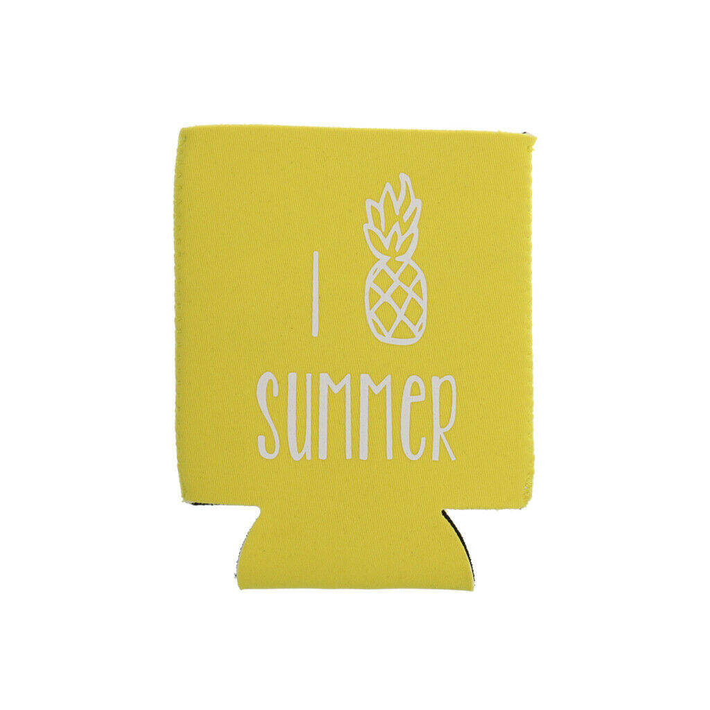 6x Hawaiian Pineapple Sleeve Can Cooler Beer Beverage Yellow