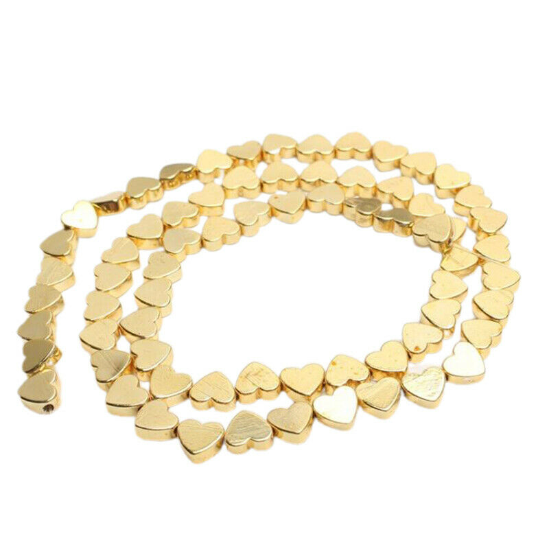 70 Pcs Golden Peach Heart-Shaped Spacer Beads Loose Bead DIY Necklace Bra.l8
