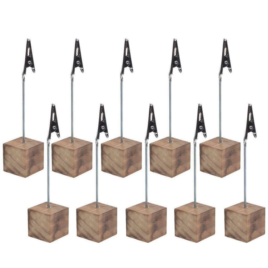 10 Packs Nordic Style Wooden Photo Clip Picture Table Display Restaurant
