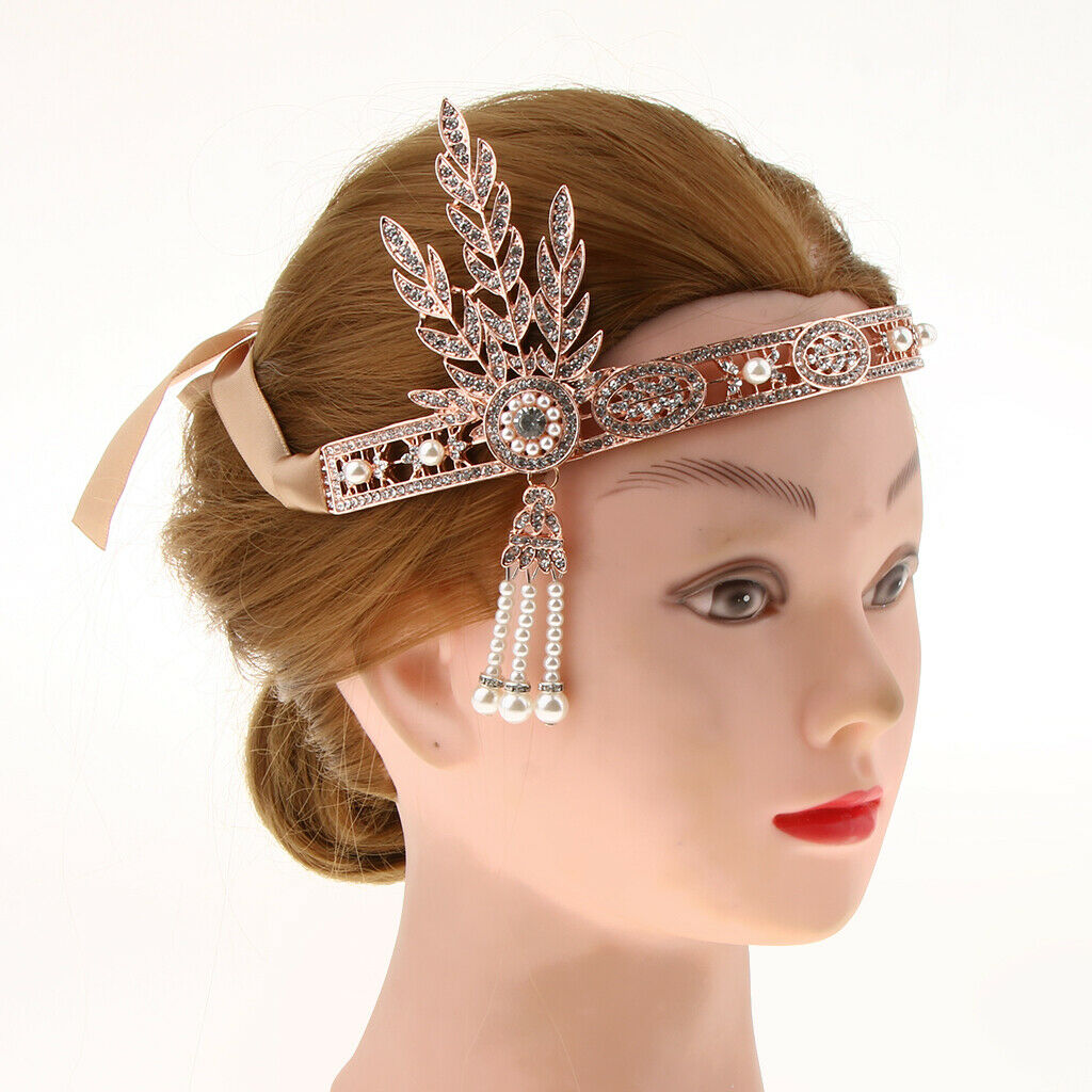 2Pcs 1920s Flapper Headband Great  Headpiece Retro Hair Accessories